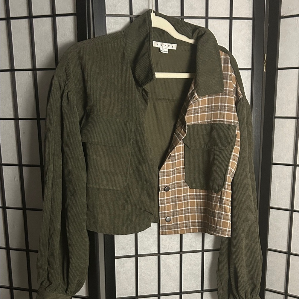 HYFVE Olive and Plaid Corduroy Jacket